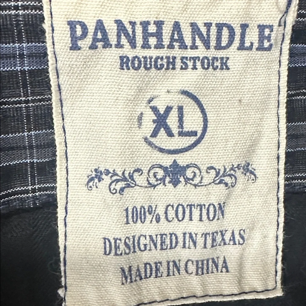 Panhandle Slim black Mens XL Roughstock 2 Pocket Snap‎ Western 100% cotton rodeo